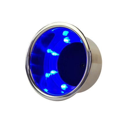 Drink Holder Blue LED Polished Recessed